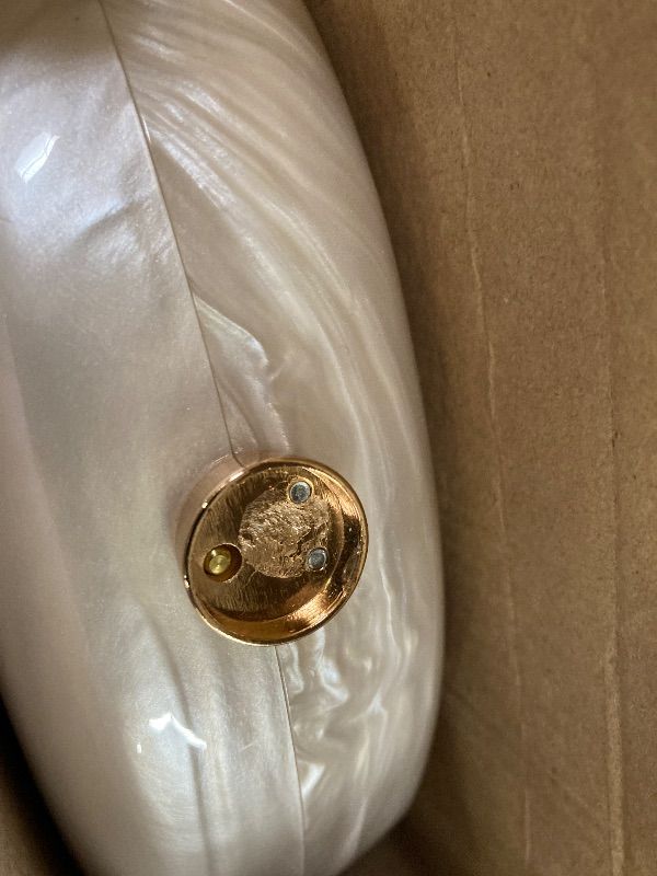 Photo 1 of **LATCH BROKE OFF TO OPEN***WuDiaoer Women Pearl Acrylic Shell Purse Conch Acrylic Clutch Trendy Beach Purse Snail Shape Evening Handbag for Party Prom, Pearl