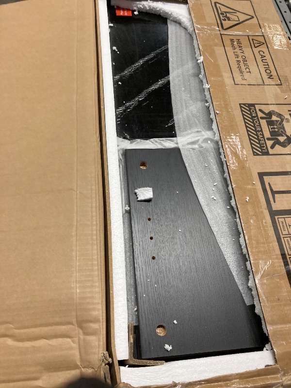 View 2 of ***BOX 1 OF 2 -MISSING BOX#2 -SELLING AS PARTS ONLY*** OneBlis 70" TV Stand for Living Room, Modern Entertainment Center & Media Console, Fits TVs up to 80", Storage Cabinet with Shelves, 36" Electric Fireplace with LED Flame (All Black)