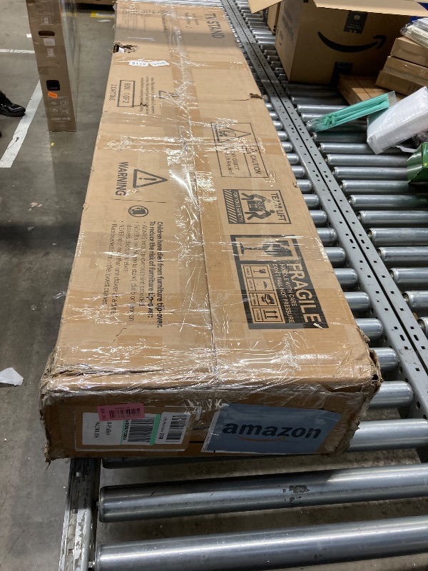 View 3 of ***BOX 1 OF 2 -MISSING BOX#2 -SELLING AS PARTS ONLY*** OneBlis 70" TV Stand for Living Room, Modern Entertainment Center & Media Console, Fits TVs up to 80", Storage Cabinet with Shelves, 36" Electric Fireplace with LED Flame (All Black)