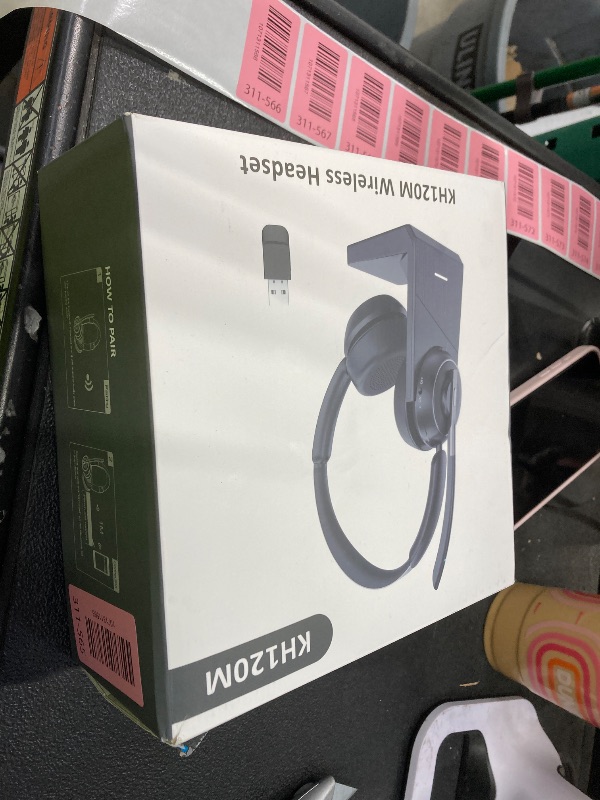 Photo 1 of (2025 Upgraded) Wireless Headset with Mic for Work, Bluetooth Headset with Noise Canceling Microphone with Dongle, Charging Base & Mic Mute, Wireless Headphones for Work from Home/PC/Computer