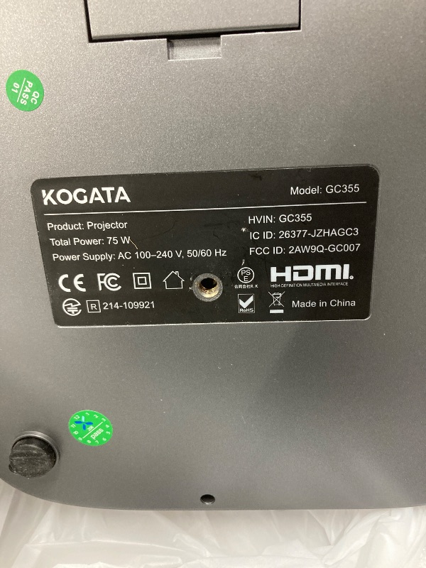 Photo 1 of [Short Throw/Built in Apps] Projector 4K with WiFi and Bluetooth, 2000ANSI TOF Auto Focus Keystone Smart Projector for Dolby Audio Home Theater Movie, Kogata Outdoor Projector Portable Ceiling Gray