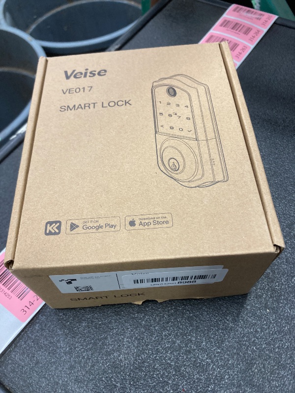 Photo 1 of ***Missing actual keys and key cards.***Veise VE017 Fingerprint Smart Door Lock, App Control, 8-in-1 Keyless Entry, Auto Lock, Emergency Power Port, Electronic Touchscreen Keypad, Biometric Smart Locks for Front Door, Matte Black***Missing actual keys and