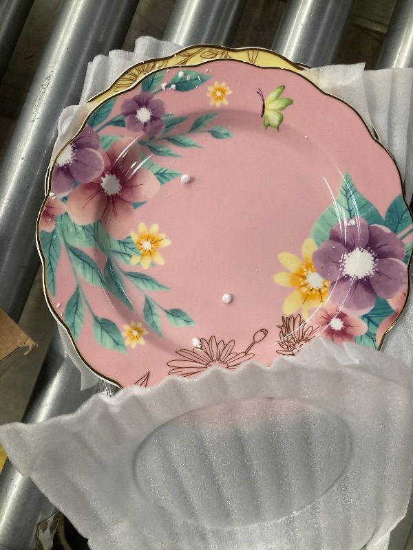 Photo 1 of ***MISSING ONE -SELLING AS SET OF 5 ONLY*** BTaT- Porcelain Floral Plates, 8 inch, Set of 5, Royal Dessert Plates, Appetizer Plates, Floral Plates, Salad Plates, Small Plates, Small Plates Set, Small Dishes, Dinnerware, Mothers Day Gift