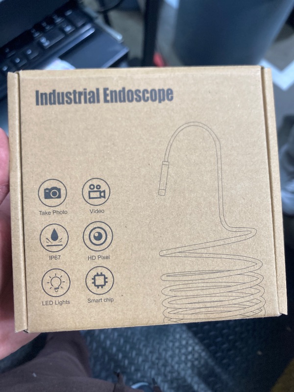 Photo 1 of [Dual-Lens] Endoscope Camera with Light, 1920P HD Borescope with 8+1 Adjustable LED Lights, IP67 Waterproof 16.5FT Semi-Rigid Snake Cord Inspection Camera for iPhone, iPad and Android Phone (Type C)