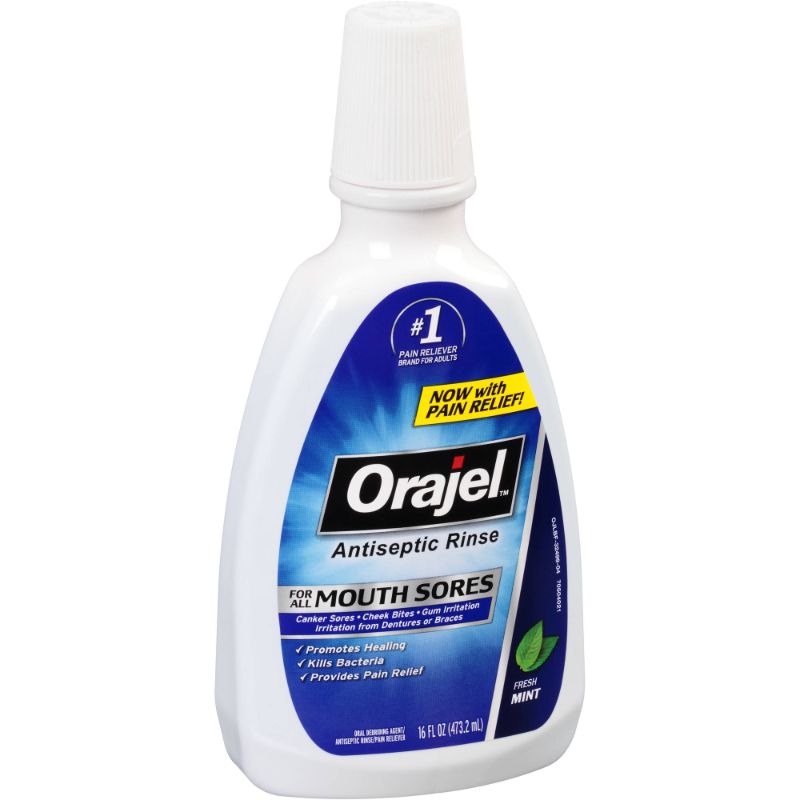 View 1 of **2 PACK***Orajel Antiseptic Rinse for All Mouth Sores, Mint, 16 Oz | CVS 2 PACK