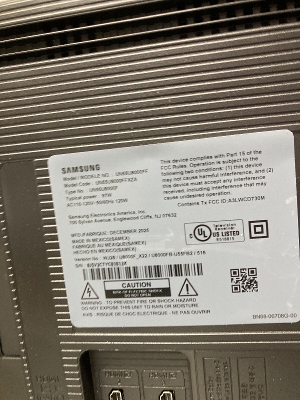 Photo 1 of ****NO RETURN/NO REFUND****
Samsung 55-Inch Class Crystal UHD U8000F 4K Smart TV (2025 Model) Endless Free Content, Crystal Processor 4K, MetalStream Design, Knox Security, Compatible with Alexa