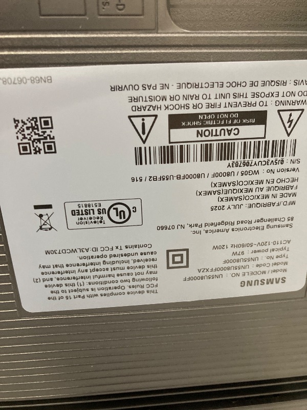Photo 1 of ****NO RETURN/NO REFUND****SCREEN BROKEN***
Samsung 55-Inch Class Crystal UHD U8000F 4K Smart TV (2025 Model) Endless Free Content, Crystal Processor 4K, MetalStream Design, Knox Security, Compatible with Alexa