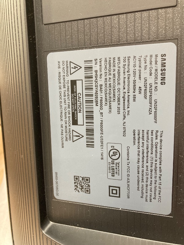 Photo 1 of ***NO RETURN/NO REFUND***
SAMSUNG 32-Inch Class Full HD F6000 Smart TV (2025 Model) HDR, Object Tracking Sound Lite, Knox Security, One UI Tizen, Smart TV