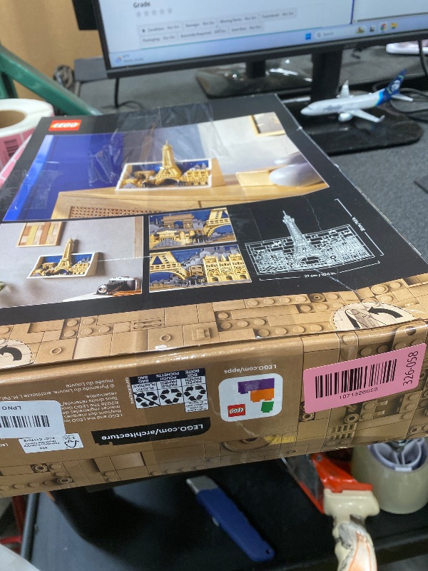 Photo 1 of ***MISSING PIECES -SELLING AS PARTS ONLY*** LEGO Architecture Paris – City of Love Building Set for Adults - Gift for Mothers Day - Office or Bedroom Decor for Women & Men, Ages 18+ - W/Frame for Display - 21064  ***BOX RIPPED/TORN***