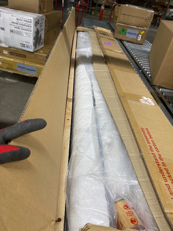 Photo 1 of ***BOX BOX 2 OF 2 -MISSING BOX #1 -SELLING AS INCOMPLETE PARTS ONLY*** DNYN Queen Size Boucle Bedframe & Upholstered Cloud Platform Bed with Thick Fabric & Curve-Shaped Design for Bedroom, Apartment ,Easy Assembly,87.5" L*67.3" W*35.5" H, Beige