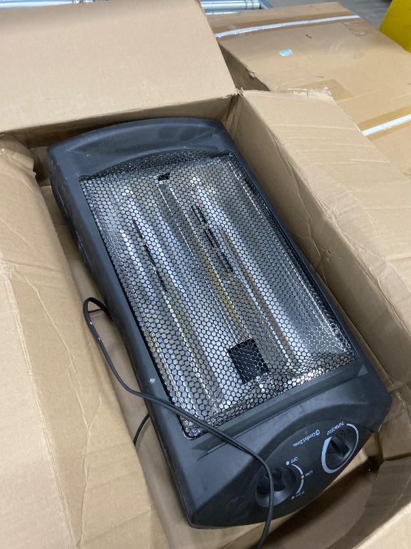 Photo 1 of ***NO REFOUND - NO RETURN*** Comfort Zone Space Heaters for Indoor Use, Portable Electric Heater, Adjustable Thermostat, Infrared Heat, Quartz Tower Space Heater with 2 Heat Settings, Bedroom Heater, Black