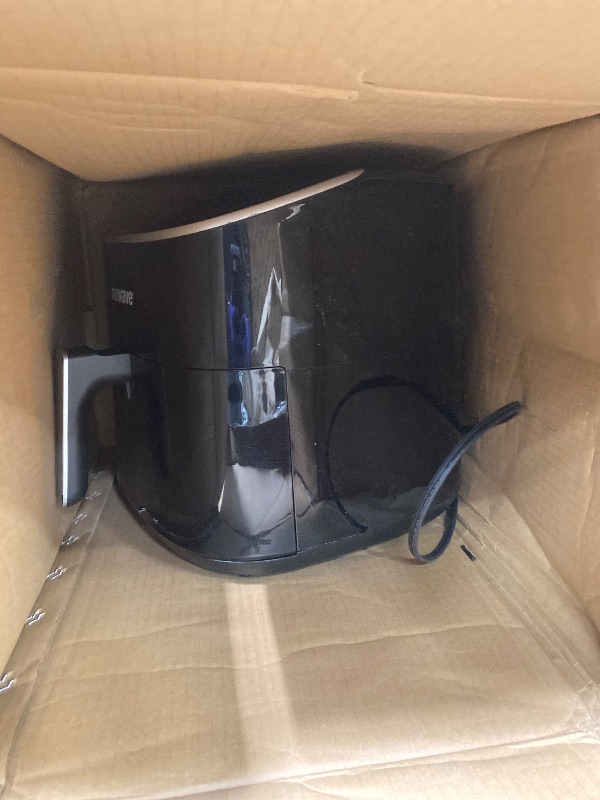 Photo 1 of ***DAMAGED -SELLING AS IS *** Nuwave Brio Plus 8 Qt Air Fryer, PFAS Free, New & Improved, Digital Touch Screen, Cool White Display, 50°F~400°F in Precise 5°, 5 Cook Functions, 100 Presets & 50 Memory, 3 Wattages 700, 1500, 1800