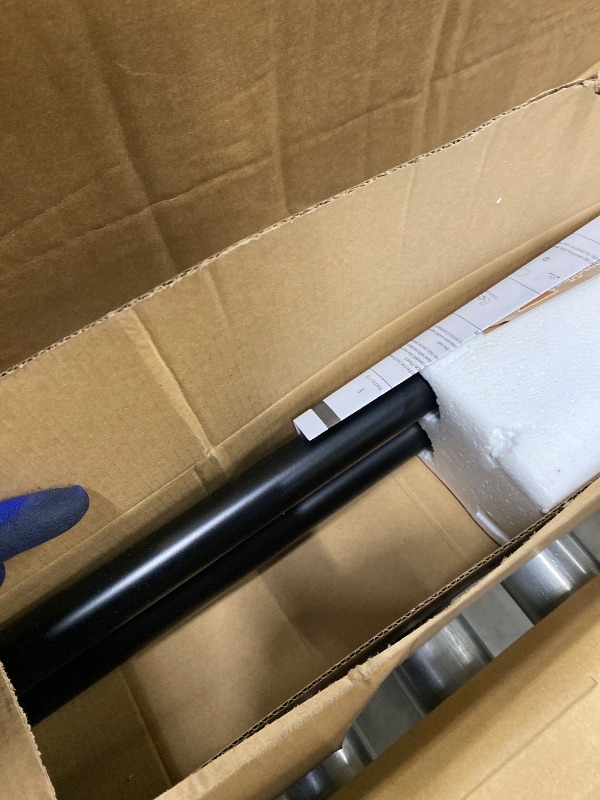 Photo 1 of 1 Inch Curtain Rods 72 to 144 Inches (6 to 12 ft) Telescoping Single Drapery Rod, USFOOK Black Curtain Rods for Windows 69 to 140 Inches, Decorative Translucent Finials