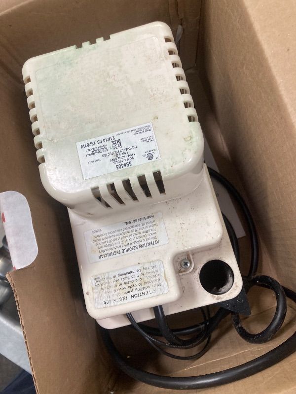 Photo 1 of ***USED*** Little Giant VCMA-15ULST 115 Volt, 65 GPH, 1/50 HP Automatic Condensate Removal Pump for HVAC/Refrigeration Systems/Dehumidifiers with Overflow Detection Switch and 20-Foot Tubing, Black/White, 554415***USED***SOME SCUFF/SCRATCHES, DUST/DIRT RE