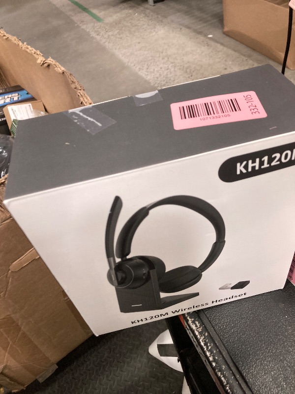 Photo 1 of (2025 Upgraded) Wireless Headset with Mic for Work, Bluetooth Headset with Noise Canceling Microphone with Dongle, Charging Base & Mic Mute, Wireless Headphones for Work from Home/PC/Computer