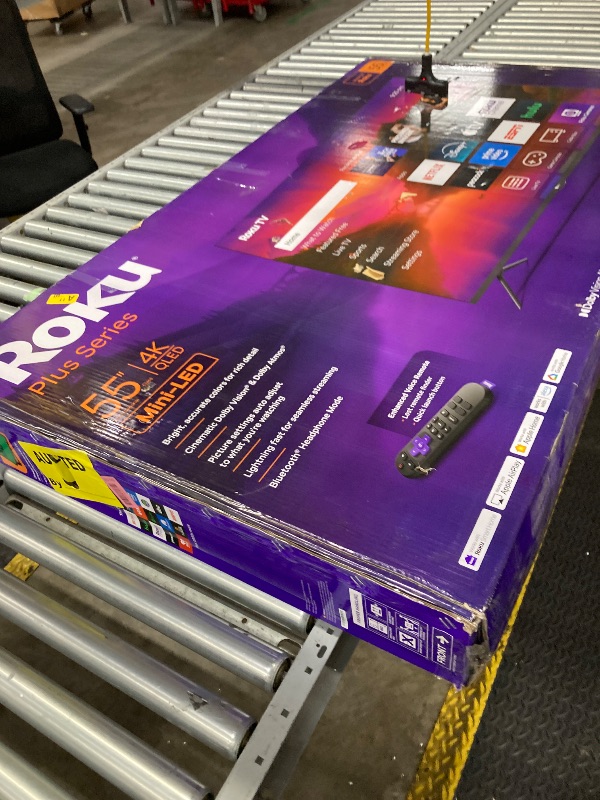 Photo 1 of **NO REFUNDS, NO RETURNS ** Roku Smart TV – 55-Inch Plus Series, Mini-LED TV – RokuTV with Enhanced Voice Remote – Flat Screen 4K QLED Television with Dolby Vision & Wi-Fi for Streaming Live Local News, Sports