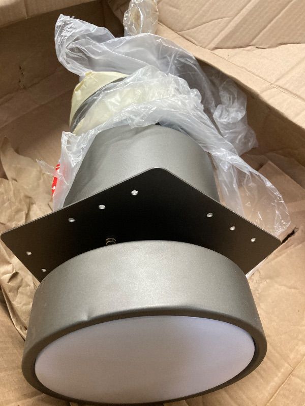 Photo 1 of ***PARTS ONLY/NO BLADES/NOT IN ORIGINAL BOX***WINGBO 64 Inch DC Ceiling Fan with Lights and Remote Control, 5 Reversible Carved Wood Blades, 6-Speed Noiseless DC Motor, Modern Ceiling Fan in Graphite Finish with Gray Blades, ETL Listed
