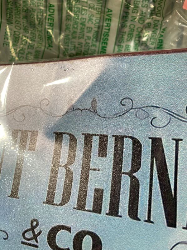 Photo 1 of ***BENT***Fun Metal Poster Saint Bernard Dog Bath Soap Company Tin Sign Bathroom Sign For Home Kitchen Bar Cafe Farm Club Cave Wall Decor Art 12x16 Inch***BENT***
