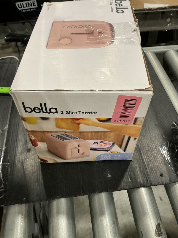 Photo 1 of **UNTESTED**
bella 2 Slice Toaster, 6 Setting Shade Control w Reheat, Cancel, Bagel & Defrost Buttons, Removable Crumb Tray, Anti Jam & Auto Shutoff, Auto Centering Guides & Cord Wrap, 900 Watt, Blossom