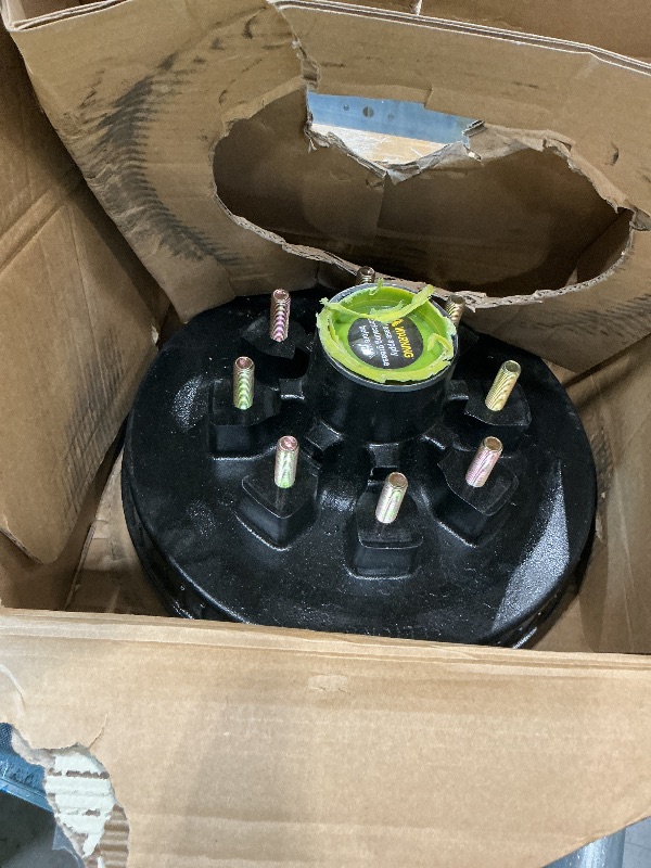 View 2 of 12"x 2" Trailer Brake Drum Kit 8 on 6.5" Replacement for 7000LBS Axle Hub Heavy Duty 8 Bolt Trailer Brake Hub Drum Assembly with 1/2"-20 Stud 25580, 14125A Drums 008-219-04-22004K