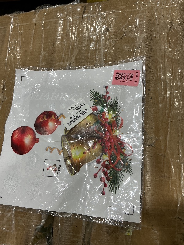 Photo 1 of 1 Sheet Christmas Window Clings for Glass Windows Double Sided Visible Design Winter Window Clings Bell Balloon Snowflake Stickers Electrostatic Self-Adhesive Decals for Christmas Windows Decorations