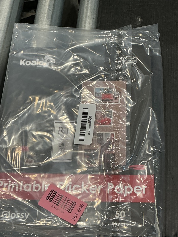 Photo 1 of (50 Sheets) Koala Glossy Sticker Paper for Inkjet Printer, Printable Sticker Paper White, 8.5x11 Inch Self-Adhesive Photo Sticker Printer Paper