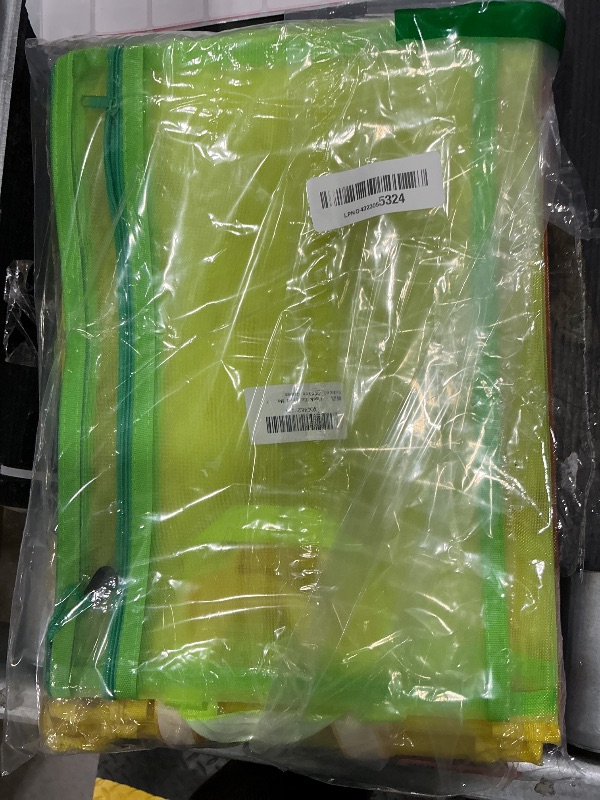 Photo 1 of 10 Pack 5 Color Mesh Zipper Pouch Bags, Nylon Puzzle Building Block Sets Toy Storage & Organization, Breathable See Through A4 Zipper Pouch with Handle for School Games