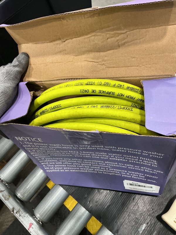 Photo 1 of *MAJOR DAMAGE*
M MINGLE Pressure Washer Hose 50 FT x 1/4" - Replacement Power Wash Hose with Quick Connect Kits - High Pressure Hose with M22 14mm Fittings - 3600PSI