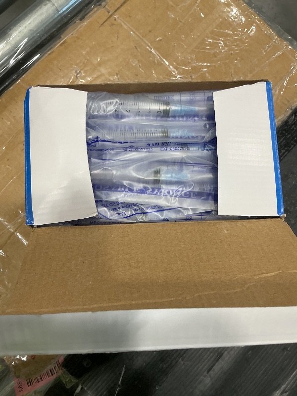 Photo 1 of 100 Pack Disposable 3ml/cc Lab Syringes with 23Ga 1 Inch Needle Luer Lock, Individually Sealed Packed