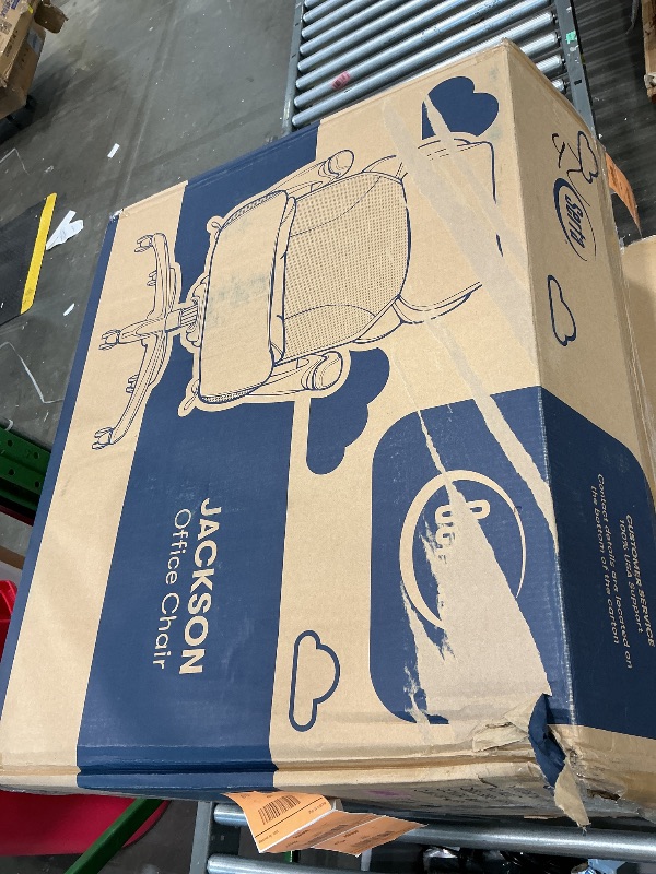 Photo 1 of *** AS IS ALL SALES  FINAL NO RETURNS ***Serta Jackson Big and Tall Executive Home Office Chair with Smart Layers Technology, Wide Seat Cushion, Modern Comfy DeskChairs with Rolling Swivel Wheels, Bonded Leather, Black