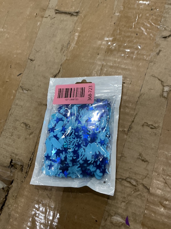 Photo 1 of 1000 Pieces Baby Shower Confetti - Baby Shower Decorations Blue Boy Table Scatter Confetti, Sprinkles Decor Confetti for Baby Shower Gender Reveal Party Supplies (Boy)