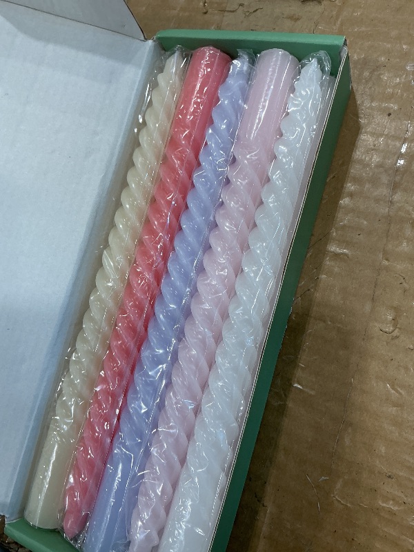 Photo 1 of 10 Inch Multi-Colored Taper Candle Set, 10 Pack Unscented Dripless Candlesticks for Family Dinner Parties Home Decoration Picnic