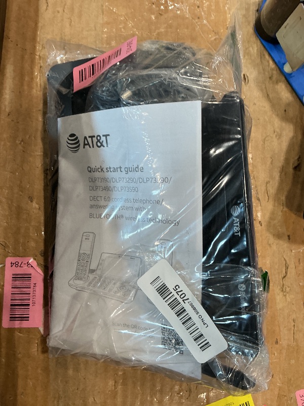 Photo 1 of **MISSING PHONE**
AT&T DECT 6.0 Cordless Home and Business Phone with Answering Machine, 5" Large Color Display, One-Touch Shortcut, Conference, Intercom, Smart Call Blocker, Bluetooth Connect to Cell: DLP73190 ** PARTIAL**