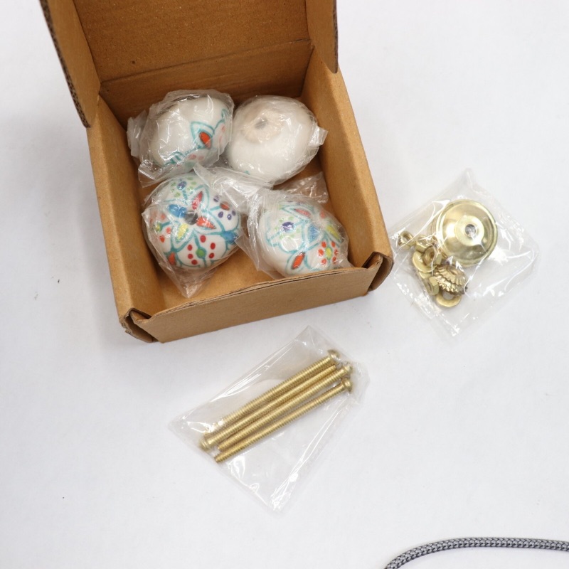 Photo 1 of (4-Pk) Rasiya Art Kitchen Cabinet Pull Knob Ceramic Multicolor DKB-004-P04