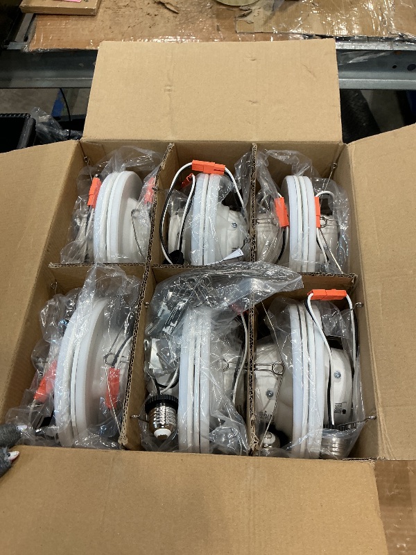 Photo 1 of 12 Pack 5/6 Inch LED Can Lights with Night Light, Metal 5CCT Retrofit Recessed Lighting Selectable 2700K-6000K Dimmable, 12W=75W, 1200LM Downlight with Metal Smooth Trim - ETL and Energy Star