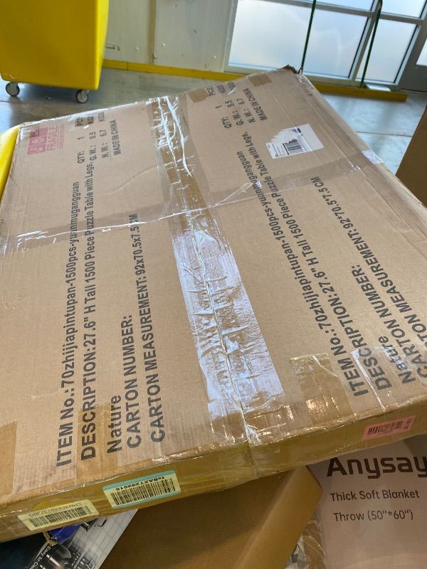 Photo 1 of **UNTESTED**
TEAKMAMA 27.6" H Tall 1500 Piece Puzzle Table with Legs, 4 Drawers, 34.3" W x 26.5" D Large Wood Folding Jigsaw Puzzle Board with Cover for Adults, Nature