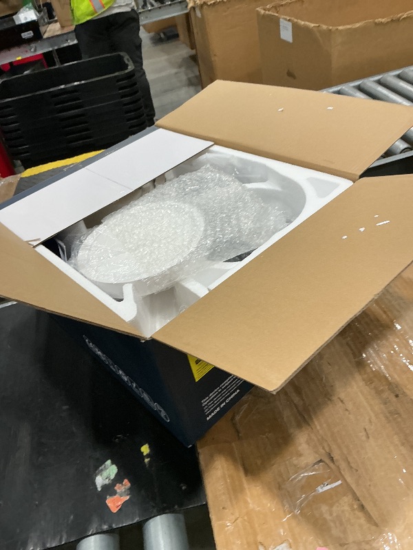 Photo 1 of ***MISSING REMOTE*** ocioc 44 Inch Ceiling Fans with Lights and Remote, White Ceiling Fan with Backlight, Reversible Airflow, Quiet DC Motor, 3000-6500K Dimmable LED, 6 Speeds Modern Ceiling Fan for Bedroom,Living Room