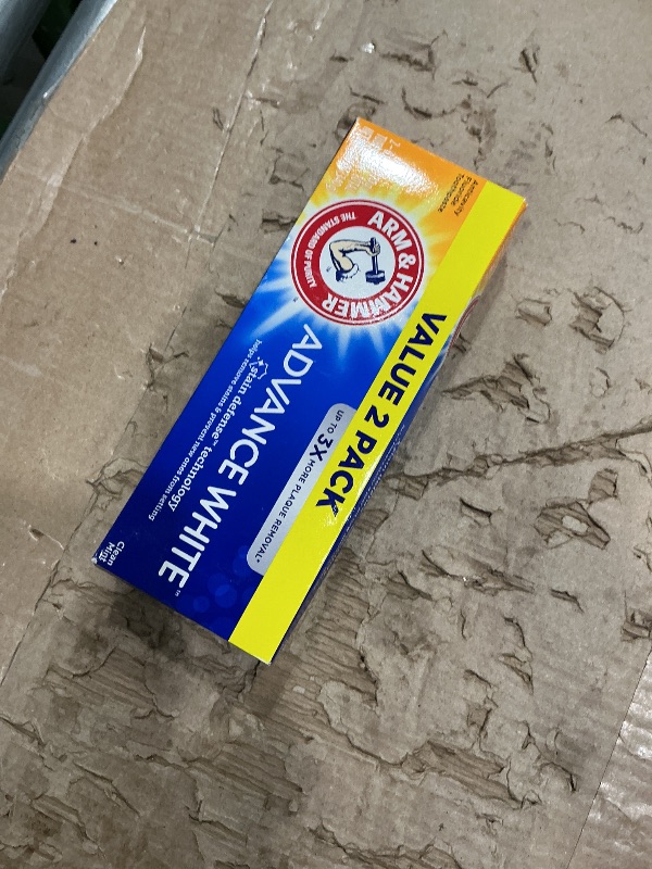 Photo 1 of *PARTIAL SET - A 2 pack*
ARM & HAMMER Advance White Toothpaste, Teeth Whitening Baking Soda Toothpaste with Stain Defense Technology and Fluoride, Clean Mint Flavor, 6.0 Oz (4 Pack)