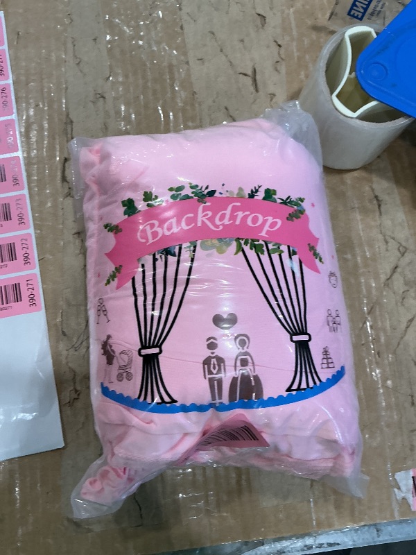Photo 1 of 10x10ft Pink Backdrop Curtains for Wedding Parties Wrinkle Free Pink Curtains Photo Backdrop Drapes for Photography Birthday Baby Shower Soft Fabric Party Backgournd for Photoshoot 5x10ft, 2 Panels