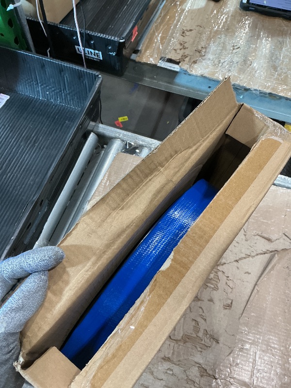 Photo 1 of 1-1/4" x 100ft PVC Lay Flat Water Pump Discharge Hose with NPT Pin Lug and Nipple Fittings, Heavy Duty Reinforced Pool Backwash Hose Assembly