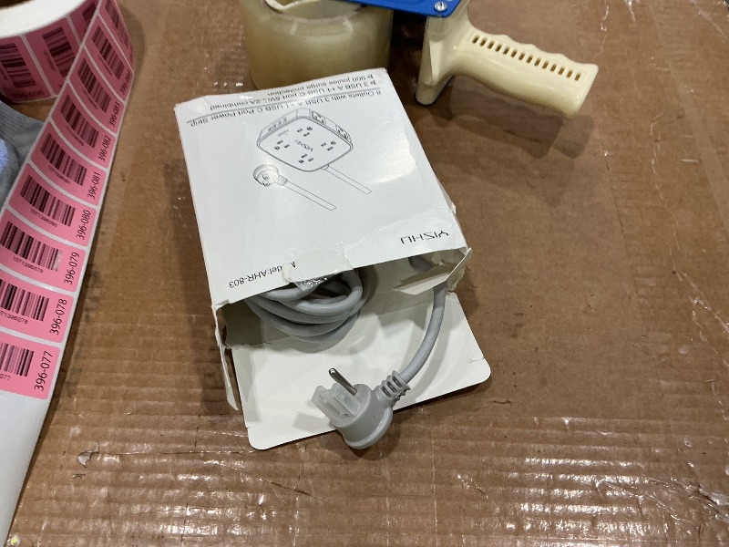 Photo 1 of 10 Ft Surge Protector Power Strip - 8 Widely Outlets with 4 USB Ports, 3 Side Outlet Extender with 10 Feet Extension Cord, Flat Plug, Wall Mount, Desk USB Charging Station, ETL, Grey