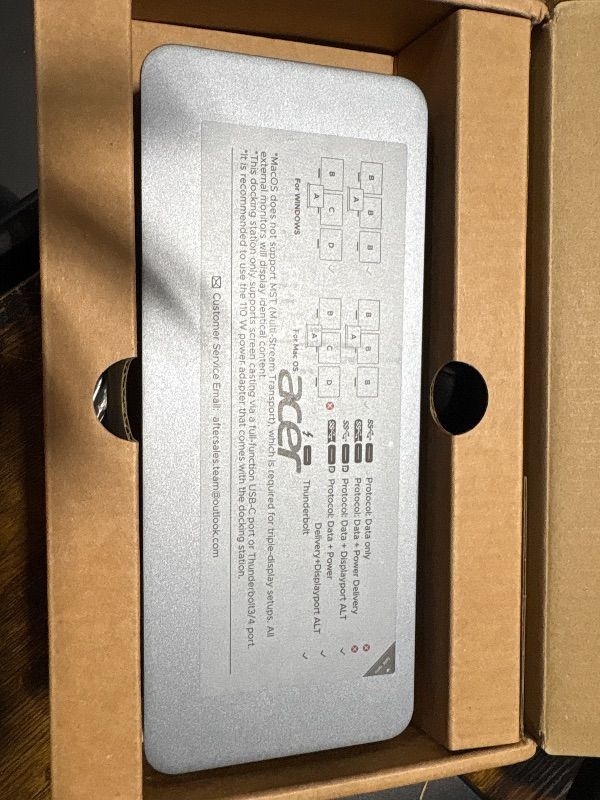Photo 1 of **UNTESTED**
Acer Premium 13-in-1 Docking Station with 110W PD & Triple Monitor Support | Dual 4K HDMI and DP,5Gbps USB A/C,Gigabit Ethernet,Security Lock | Laptop Docking Station for Windows/Dell/HP/Lenovo/Asus