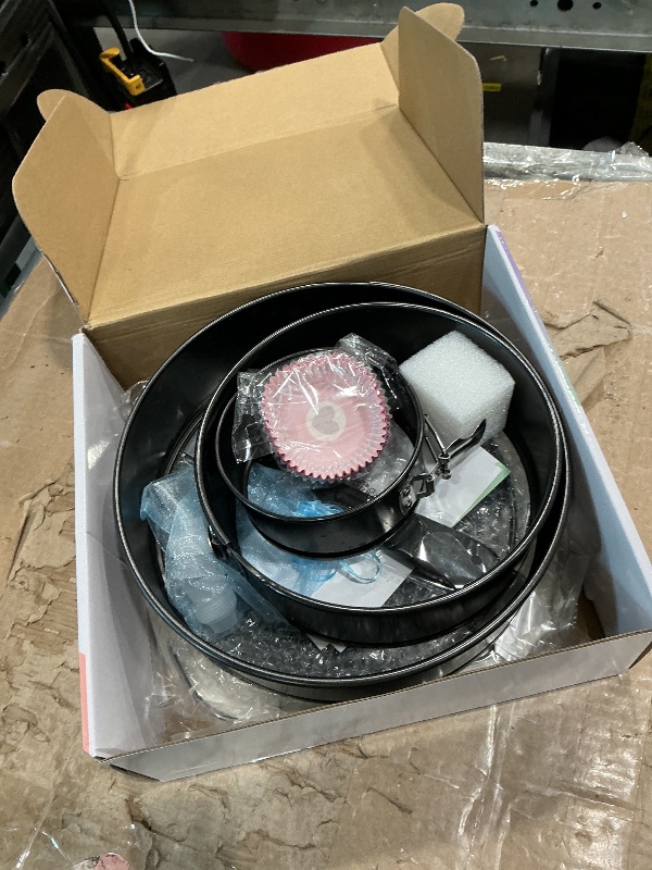 Photo 1 of *MISSING PARTS*
RFAQK 100pcs Cake Pan Sets for Baking + Cake Decorating Supplies: 3 Non-Stick Springform Pans Set (4, 7, 9 inches), Icing Tips, Cake Leveler – Multi-functional Leak-Proof CheeseCake Pan & eBook