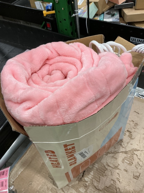 View 2 of **UNTESTED**
PTQ Electric Heated Blanket,Flannel & Sherpa Heated Throw Blanket 50"x60",Fast Heating Soft Fleece Blanket with 8 Heating Levels & 8H Auto Off-Pink