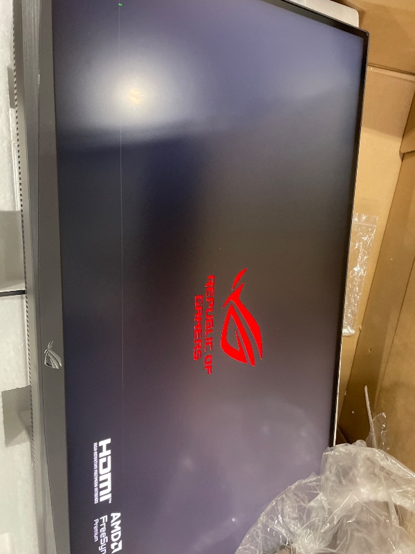 Photo 1 of **PLEASE SEE PROCESSOR PHOTOS TO SEE DAMAGE TO SCREEN** ASUS ROG XG27ACMG 27" 1440p 270Hz Gaming Monitor