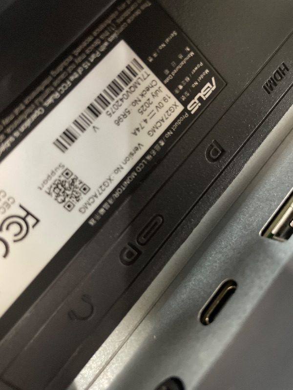 Photo 1 of **PLEASE SEE PROCESSOR PHOTOS TO SEE DAMAGE TO SCREEN** ASUS ROG XG27ACMG 27" 1440p 270Hz Gaming Monitor