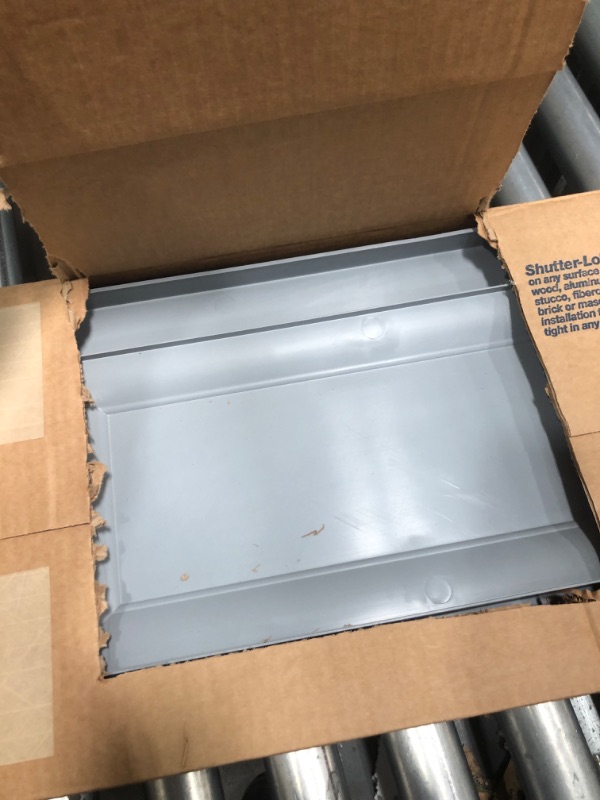 Photo 1 of 12 in. W x 51 in. H Builders Edge, TailorMade Two Equal Panels, Raised Panel Shutters, Includes Matching Installation Spikes (Per Pair), 945 - Platinum