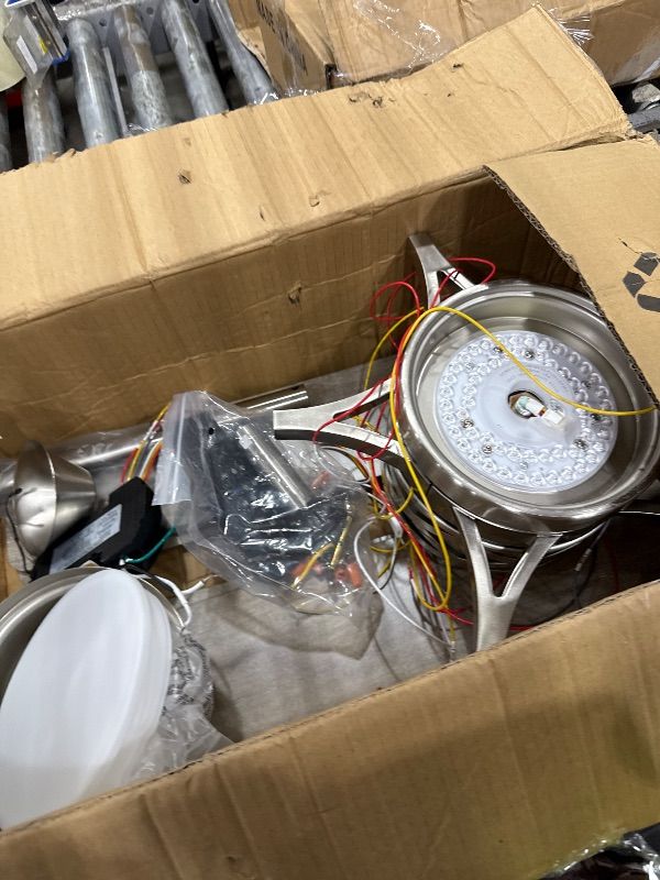 View 3 of *** DAMAGED SEE NOTES ***
*** PARTS ONLY **
WINGBO 52" Smart Ceiling Fan with Lights, 5 Plywood Blades, 6 Speeds Reversible DC Motor, Works with Alexa and Google Assistant, 3CCT Dimmable LED Ceiling Fan for Bedroom Living Room, Nickel and Grey