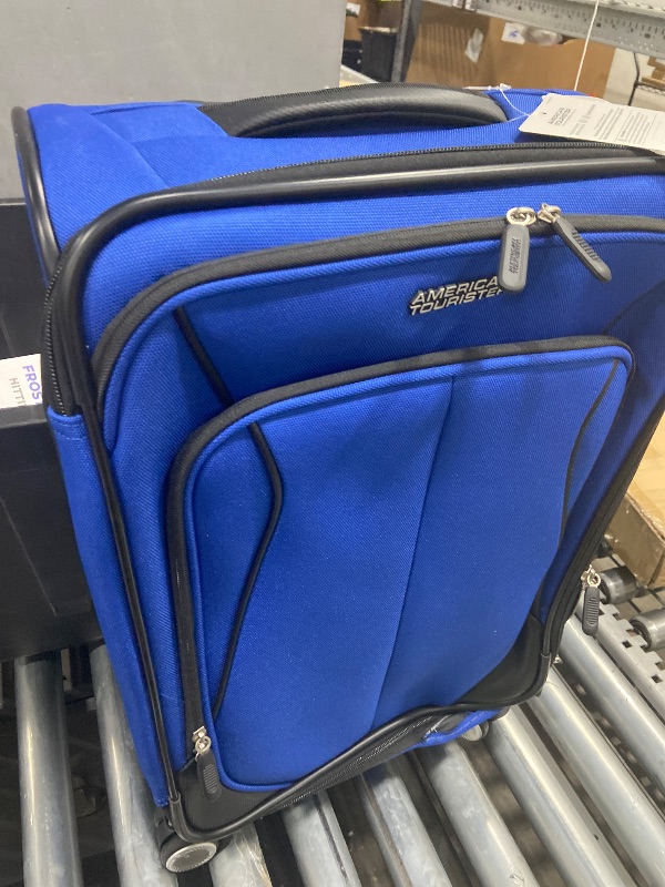 View 2 of *** CHECK COMMENTS*** American Tourister 4 KIX 3.0 Carry-On Softside Expandable Luggage with 4 Spinner Wheels, Sapphire Blue
