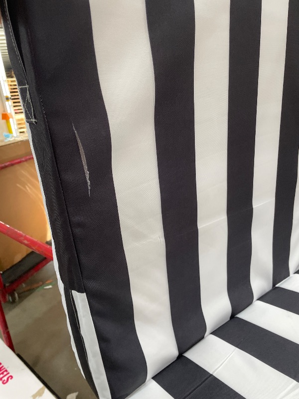 View 3 of **HAS A SMALL CUT IN IT**L'AGRATY Chaise Lounge Chair Cushion Set (2) - Black White